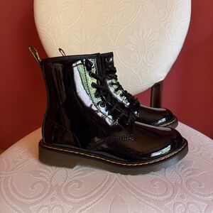 Dr. Martens black patent leather 8-eye 1460 combat boots